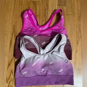 PINK Victoria's Secret Pink and Purple Sports Bras Racerback (Set of 2)